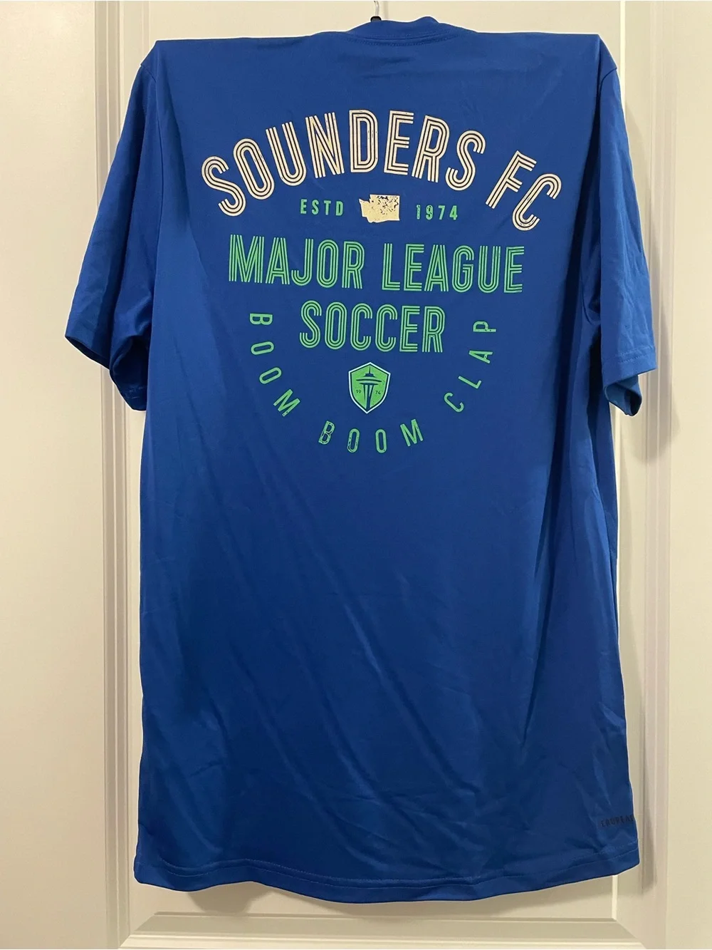 adidas Royal Blue Tee with Neon Green Seattle Crest